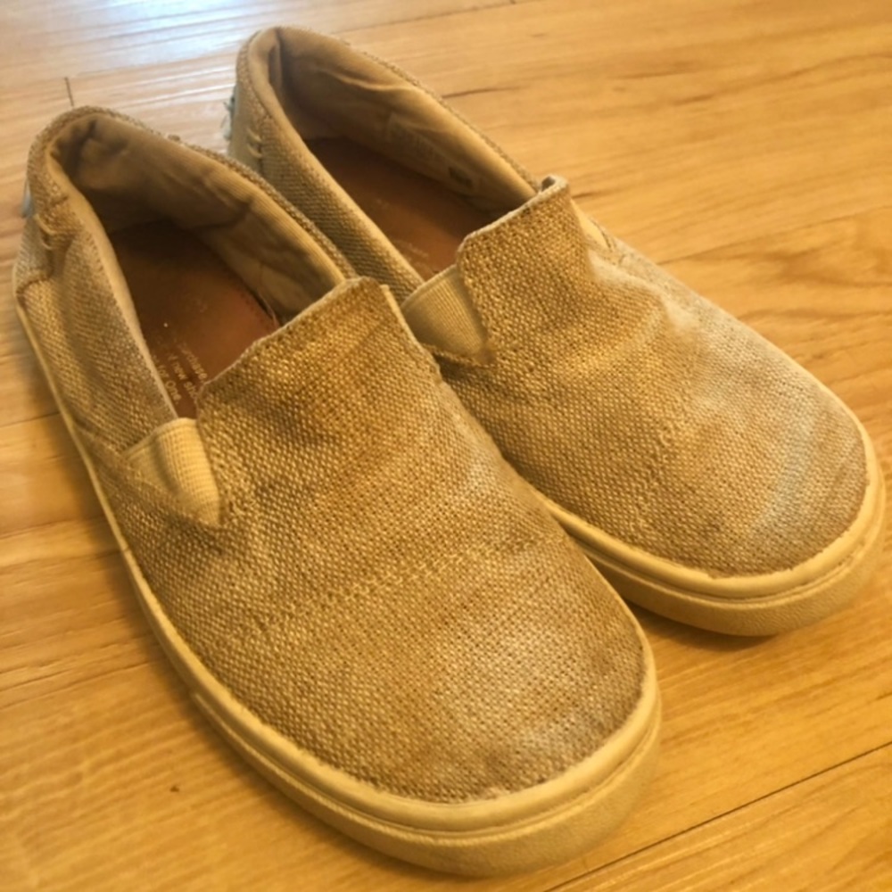 Girls burlap toms slip on sneakers